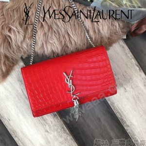 YSL新款原版皮377829-3流蘇 鱷魚進口皮紋