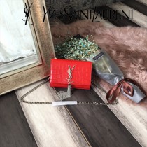 YSL新款原版皮354120流蘇鱷魚進口皮紋-03