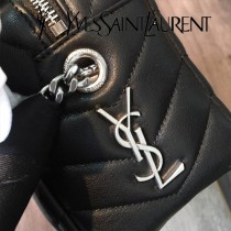 YSL新款原版皮492737 經典柔和造型頂部拉鏈保齡球包
