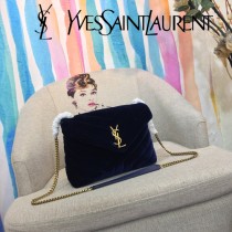 YSL新款原版皮  392277-3 最新款天鵝絨斜背包