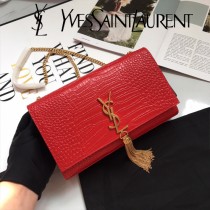 YSL新款原版皮354119小鱷 流蘇仿斜背包