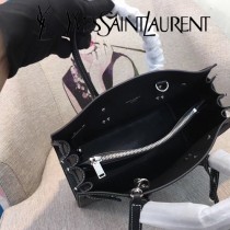 YSL新款原版皮398710-1 配白線 新款風琴包