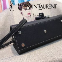 YSL新款原版皮398710-1 配白線 新款風琴包