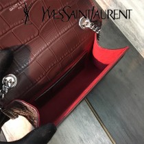 YSL新款原版皮354120流蘇鱷魚進口皮紋-01