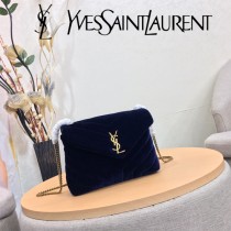 YSL新款原版皮  392277-3 最新款天鵝絨斜背包