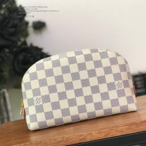 LV-N23346  路易威登新款白格中號原版皮手包化妝包