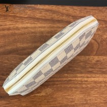 LV-N23346  路易威登新款白格中號原版皮手包化妝包