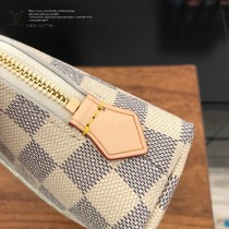 LV-N23346  路易威登新款白格中號原版皮手包化妝包