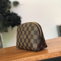LV-N47516  路易威登新款咖啡格原版皮小號手包化妝包