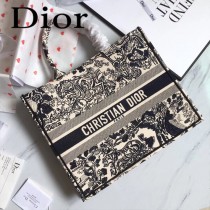 Dior-019-04   迪奧新款原版皮帆布刺繡手提包