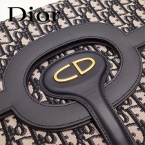 Dior-83031-01   迪奧新款原版皮復古帆布印花包