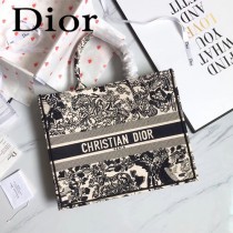 Dior-019-04   迪奧新款原版皮帆布刺繡手提包