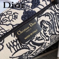 Dior-019-04   迪奧新款原版皮帆布刺繡手提包