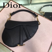 Dior-024   迪奧新款原版皮Saddle粒面小牛皮手提包 馬鞍包
