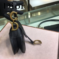 Dior-024   迪奧新款原版皮Saddle粒面小牛皮手提包 馬鞍包