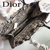 Dior-019-04   迪奧新款原版皮帆布刺繡手提包