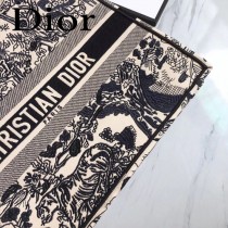 Dior-019-04   迪奧新款原版皮帆布刺繡手提包