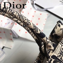 Dior-019-04   迪奧新款原版皮帆布刺繡手提包