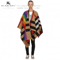 Burberry圍巾-03   巴寶莉新款雙面斜紋彩虹鬥篷披肩