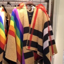 Burberry圍巾-03   巴寶莉新款雙面斜紋彩虹鬥篷披肩