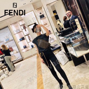 FENDI包包-09   芬迪經典雙F進口牛皮時髦腰包 胸包