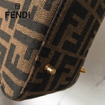 FENDI芬迪  原版皮 經典款式大F字母帆布手提包