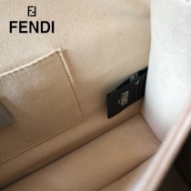 FENDI芬迪  原版皮 中號 Fendi Kan I 最新蓋頭壓牛皮雙F系列鏈條包