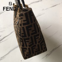 FENDI芬迪  原版皮 經典款式大F字母帆布手提包