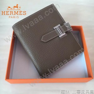 HERMES包包-07-010   愛馬仕H扣短夾錢包