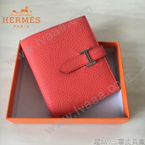 HERMES包包-07   愛馬仕H扣短夾錢包