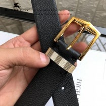 巴寶莉：原單雙面頭層牛皮平紋水晶帶身7-02