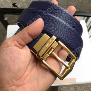 BURBERRY皮帶-2-02  巴寶莉原單牛皮粗十字紋皮帶