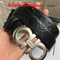 Ferragamo皮帶-1-02  菲拉格慕原單牛皮壓花紋皮帶