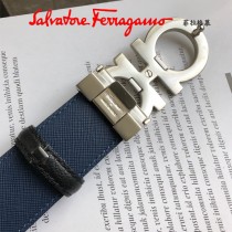 Ferragamo皮帶-3-02  菲拉格慕原單牛皮山貓紋皮帶