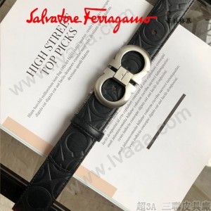 Ferragamo皮帶-2-01  菲拉格慕原單牛皮壓花紋皮帶