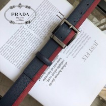 PRADA 普拉達 原單頭層牛皮雙色十字紋拼接紋面-001