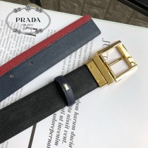 PRADA 普拉達 原單頭層牛皮雙色十字紋拼接紋面-003