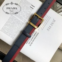 PRADA 普拉達 原單頭層牛皮雙色十字紋拼接紋面-003