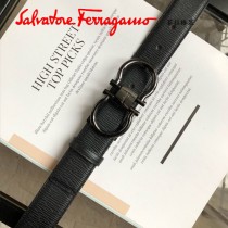 菲拉格慕：原單頭層牛皮粗條紋面-02