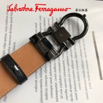 菲拉格慕：原單頭層牛皮粗條紋面-02