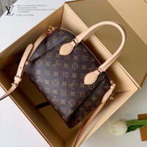 M44543 原版皮 Rivoli BB 手袋以 Monogram 帆布勾勒風琴結構