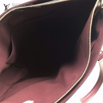 M44348原版皮 紫紅 拉鏈Tote手袋