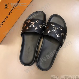 LV 男士拖鞋   奢品男士拖鞋，11高端品質，頭層牛皮材質