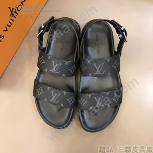 LV 男士涼鞋 奢品男士拖鞋，11高端品質，頭層牛皮材質