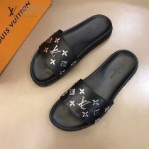 LV 男士拖鞋   奢品男士拖鞋，11高端品質，頭層牛皮材質