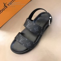 LV 男士涼鞋 奢品男士拖鞋，11高端品質，頭層牛皮材質