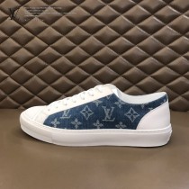 LV 限定款牛仔布配小牛皮低幫帆布鞋