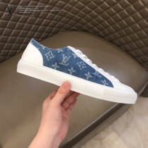 LV 限定款牛仔布配小牛皮低幫帆布鞋