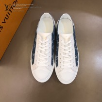 LV 限定款牛仔布配小牛皮低幫帆布鞋