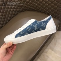 LV 限定款牛仔布配小牛皮低幫帆布鞋